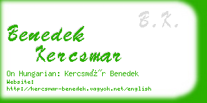 benedek kercsmar business card